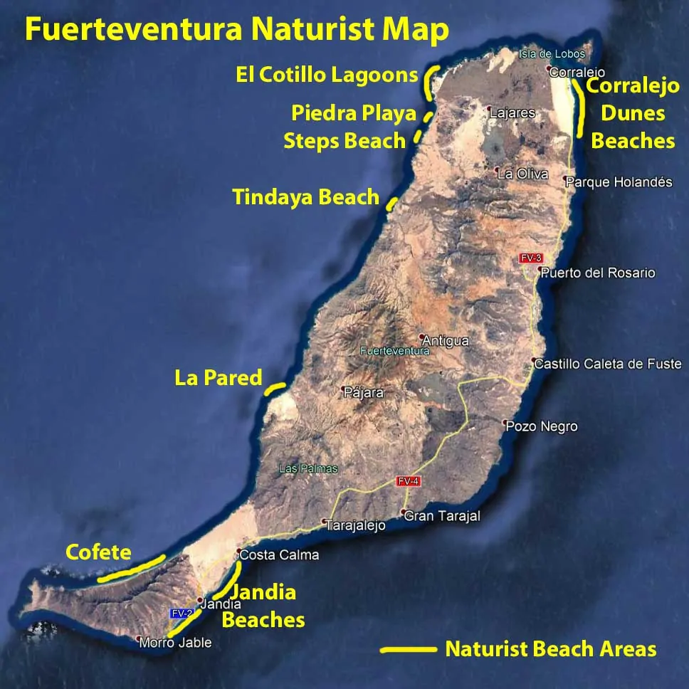 fuerteventura naturist beach map